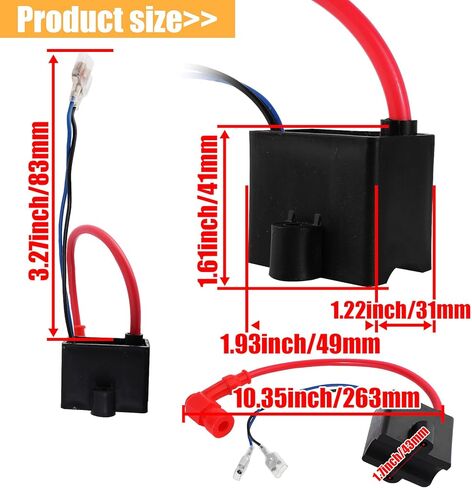 High Performance 2-Wire Magneto Coil + CDI Ignition Coil Compatible with 49cc - 50cc 60cc 66cc 80cc 2-stroke Engines Motorized Bicycle Motor Bike ATV Quad Scooter in Kuwait