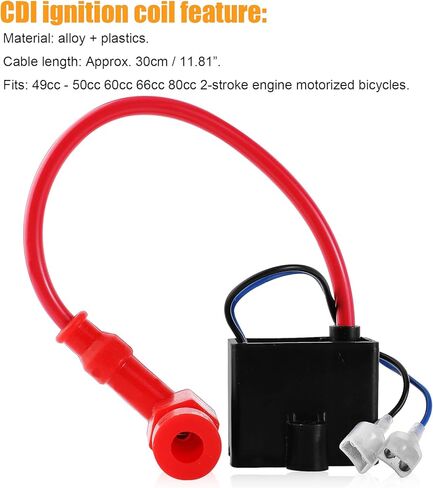 High Performance 2-Wire Magneto Coil + CDI Ignition Coil Compatible with 49cc - 50cc 60cc 66cc 80cc 2-stroke Engines Motorized Bicycle Motor Bike ATV Quad Scooter in Kuwait