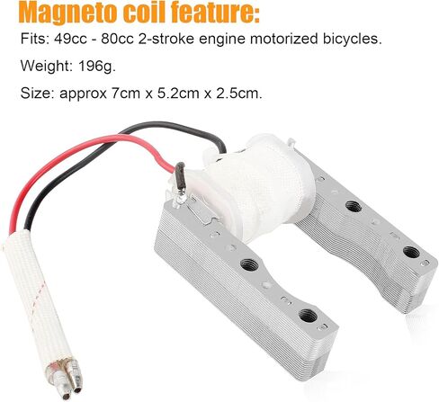 High Performance 2-Wire Magneto Coil + CDI Ignition Coil Compatible with 49cc - 50cc 60cc 66cc 80cc 2-stroke Engines Motorized Bicycle Motor Bike ATV Quad Scooter in Kuwait