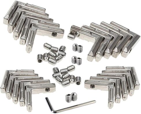 Aluminum Extrusion 20Pcs 2020 Aluminum Profiles Corner Brackets Set with 40Pcs M5 T Slot Nuts and Bolts for T Slot Rail 2020 T Slot Aluminum Extrusion in Saudi Arabia