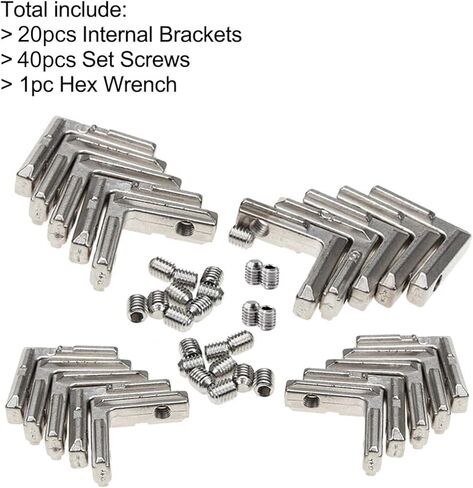 Aluminum Extrusion 20Pcs 2020 Aluminum Profiles Corner Brackets Set with 40Pcs M5 T Slot Nuts and Bolts for T Slot Rail 2020 T Slot Aluminum Extrusion in Saudi Arabia
