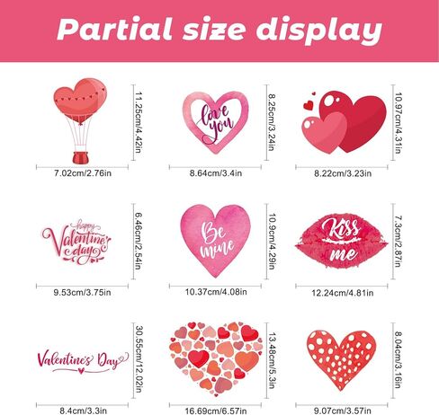 Valentine's Day Window Clings PVC Window Glass Decal Care Bears for Valentines Day Decorations Party Home, Wedding, Anniversary Decorations Indoor & Outdoor Use, Reusable (9 Sheets) in Kuwait