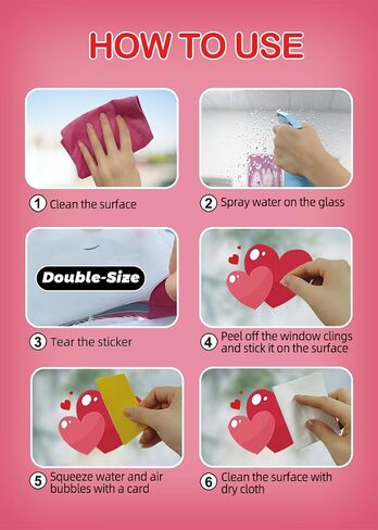 Valentine's Day Window Clings PVC Window Glass Decal Care Bears for Valentines Day Decorations Party Home, Wedding, Anniversary Decorations Indoor & Outdoor Use, Reusable (9 Sheets) in Kuwait