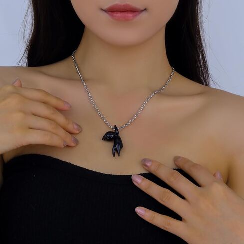 القط الأسود اليد الزجاج المنفوخ قلادة كيتي السوداء وقلادة الزجاج اليدوية قلادة in Kuwait