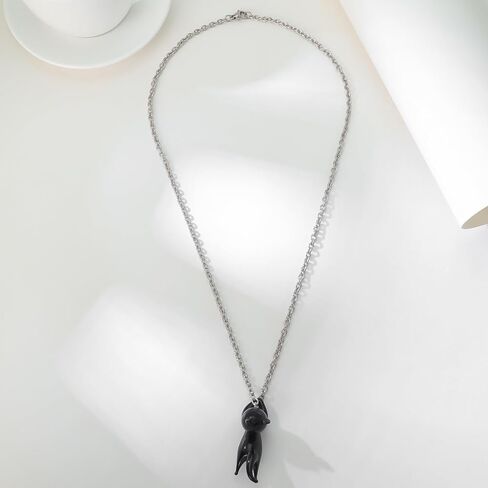 القط الأسود اليد الزجاج المنفوخ قلادة كيتي السوداء وقلادة الزجاج اليدوية قلادة in Kuwait