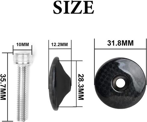 BUCKLOS Bike Headset Top Cap and Expander Plug, Fits 1-1/8" Fork Stems, Aluminum Alloy Top Cap with Screw (Black) in Saudi Arabia