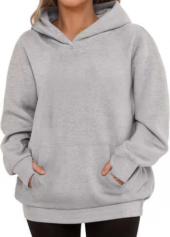 MANGOPOP Womens Hoodies Oversized Sweatshirts Long Sleeve Sweaters Pullover Winter Outfits for Women with Pocket in Kuwait