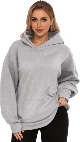 MANGOPOP Womens Hoodies Oversized Sweatshirts Long Sleeve Sweaters Pullover Winter Outfits for Women with Pocket in Kuwait