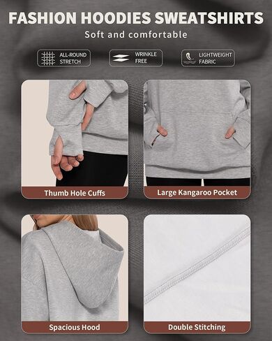 MANGOPOP Womens Hoodies Oversized Sweatshirts Long Sleeve Sweaters Pullover Winter Outfits for Women with Pocket in Kuwait