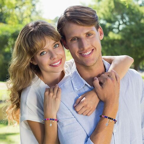 2PCS Matching Heart Bracelets for Couples Long Distance Couple Bracelets for Women Men Best Friends Relationship Gifts Matching Couples Stuff Jewelry in Kuwait