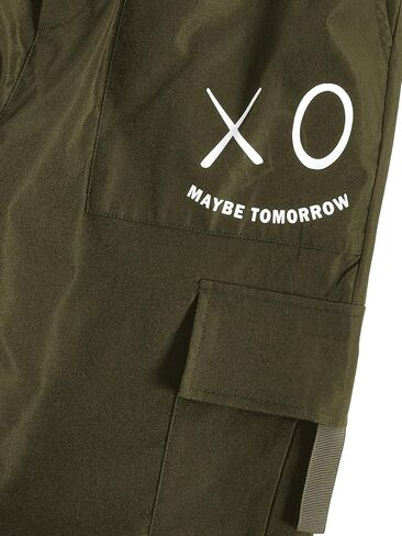 OYOANGLE Men's Cargo Pants Drawstring Elastic Waist Flap Pocket Casual Street Pants in Saudi Arabia