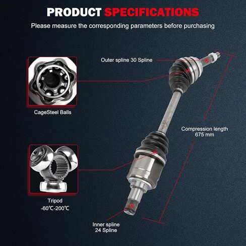 cciyu 66-5308 NCV6916 Front Left CV Axle Shaft Assembly For Lexus For RX350 2010-2015 For Toyota for Highlander 2013-2018 For Toyota For Venza 2009-2016 in Saudi Arabia