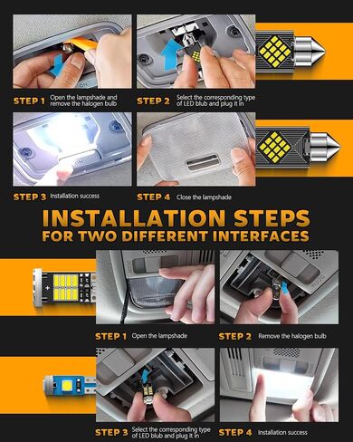 24PCS LED Interior Car Lights, Extremely Bright 6500K White LED Bulb Kit, Applicable to Dome Map Door Lights and Other Parts Replacement for Your Cars, to Help You See Inside The Car at Night in Saudi Arabia