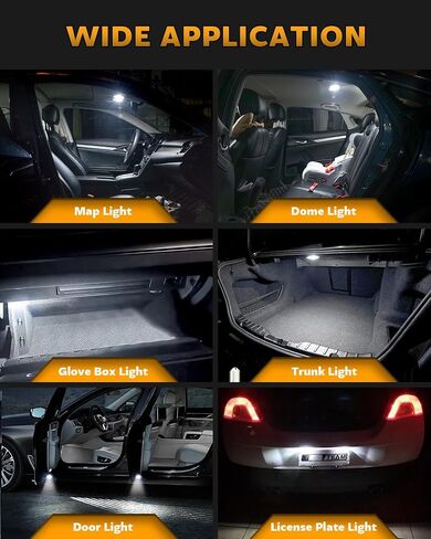 24PCS LED Interior Car Lights, Extremely Bright 6500K White LED Bulb Kit, Applicable to Dome Map Door Lights and Other Parts Replacement for Your Cars, to Help You See Inside The Car at Night in Saudi Arabia