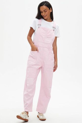 D-Sun Women's Striped Overall Casual Wide Leg Barrel Bib Overall Pants Adjustable Straps Romper Stretch Jumpsuits in Saudi Arabia