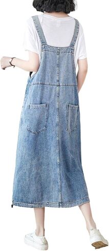 Women's Classical Denim Jean Jumpers Overall Skirts Casual Dress Skirt in Kuwait