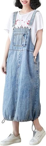 Women's Classical Denim Jean Jumpers Overall Skirts Casual Dress Skirt in Kuwait