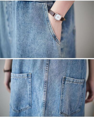 Women's Classical Denim Jean Jumpers Overall Skirts Casual Dress Skirt in Kuwait