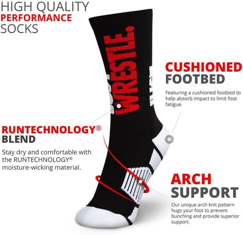 Just Wrestle Woven Mid-Calf Socks | Youth & Adult Sizes in Kuwait