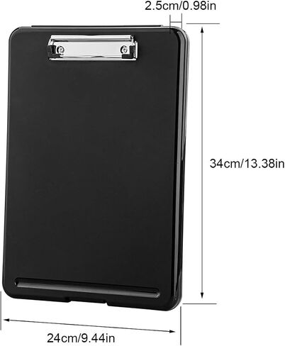 ZCZN Plastic A4 Form Storage Box Case, Black Clipboard Case, Suitable for School, Utility, Industrial Office, Medical Personnel, Set of 2 in Saudi Arabia