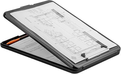 ZCZN Plastic A4 Form Storage Box Case, Black Clipboard Case, Suitable for School, Utility, Industrial Office, Medical Personnel, Set of 2 in Saudi Arabia