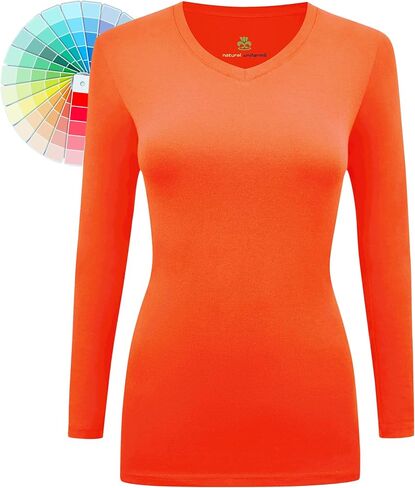 M&M SCRUBS Women's Under Scrub Tee V-Neck Long Sleeve T-Shirt in Kuwait