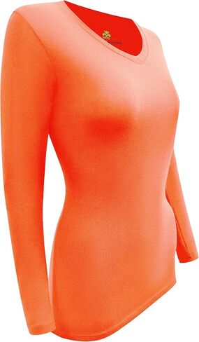M&M SCRUBS Women's Under Scrub Tee V-Neck Long Sleeve T-Shirt in Kuwait
