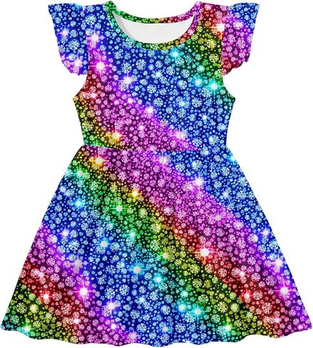 RAISEVERN Toddler Girls Dress Summer Ruffle Flutter Sleeve Dresses for Kids 2-7T in Saudi Arabia