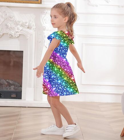 RAISEVERN Toddler Girls Dress Summer Ruffle Flutter Sleeve Dresses for Kids 2-7T in Saudi Arabia