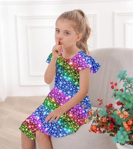 RAISEVERN Toddler Girls Dress Summer Ruffle Flutter Sleeve Dresses for Kids 2-7T in Saudi Arabia