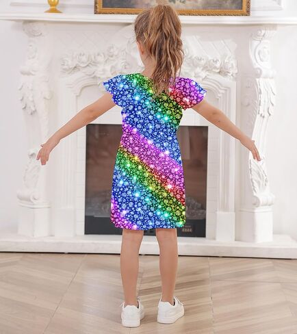 RAISEVERN Toddler Girls Dress Summer Ruffle Flutter Sleeve Dresses for Kids 2-7T in Saudi Arabia