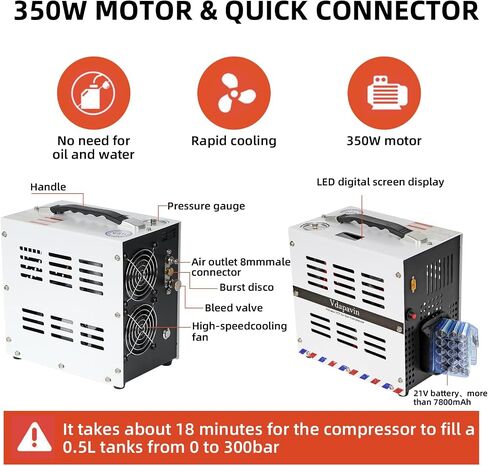 Pcp Air Compressor,4500 Psi Air Compressor,Automatic Stop,Oil/Water Free,Wire Spool Portable Design,Use Either 110v Ac Or 12v Dc Power Sources,Paintball/Scuba Air Compressor in Saudi Arabia