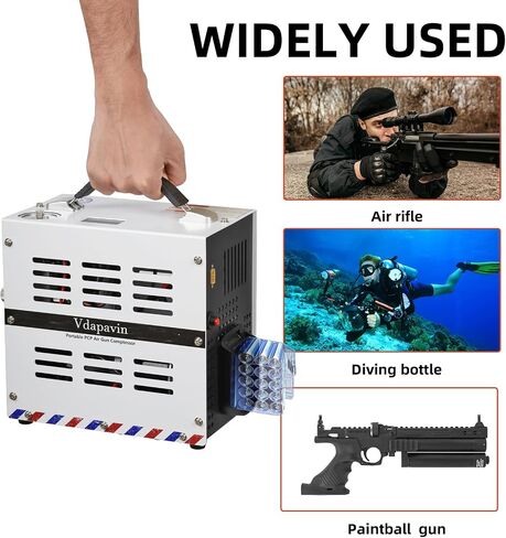 Pcp Air Compressor,4500 Psi Air Compressor,Automatic Stop,Oil/Water Free,Wire Spool Portable Design,Use Either 110v Ac Or 12v Dc Power Sources,Paintball/Scuba Air Compressor in Saudi Arabia
