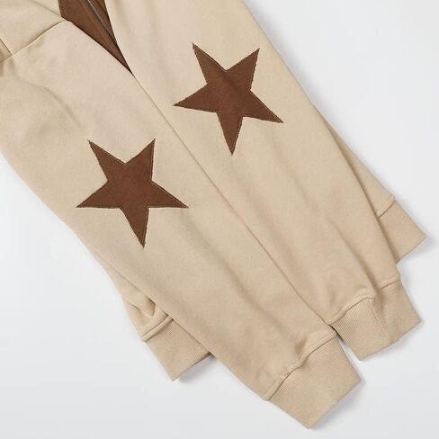 YEOU Women Star Print Zip Up Loose Fit Hoodies Y2K Retro Harajuku Oversized Hip Hop Gothic Punk Sweatshirts in Saudi Arabia