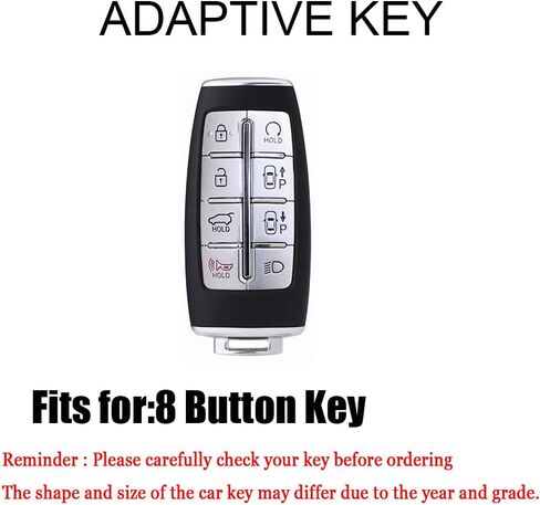 HIBEYO TPU 8 Button Key Fob Cover for Genesis G80 GV80 G70 GV70 2021 2022 Accessories Key Shell Cover Protector for Genesis Key Case Holder Cover-Silver White in Saudi Arabia