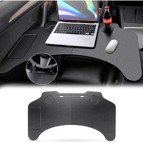 for Tesla Model 3/Y Foldable Multifunction Car Desk Portable Food Tray Dining Table for Dining and Working in The Car, Can be Used as a Car Laptop Desk, Carbon Fiber Tray, Car Travel Table
