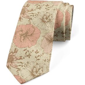 Lunarable Men's Tie, Retro Nature Sketch, 3.7", Brown Cream