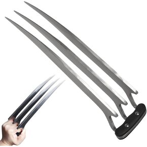 11" Metal Stainless Steel Wolf Hand Claw for Cosplay, Collection, Costume Dress-Up Props Silver