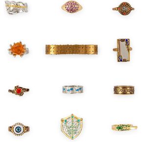 Salesone Dungeons & Dragons: Honor Among Thieves 12-Piece Brass Ring Set Replica |Costume Jewelry For Cosplay, Display, and Everyday Wear