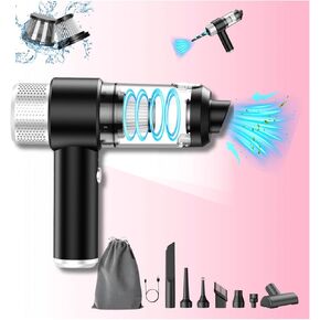 Car Vacuum Portable Cordless - 15000PA High Power Handheld Vacuum Cordless Rechargeable with LED Light & Air Duster 4 in 1, Low Noise Dust Buster Hand Vacuum for Car Home Pet Office