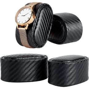 PH PandaHall 4pcs PU Leather Watch Pillow Inserts Black Watch Cushion Watch Display Pillow Oval Pad with Cover for Small Business Selling Bracelet Watch Bangle Display Storage, 2.6×1.8×1.4"