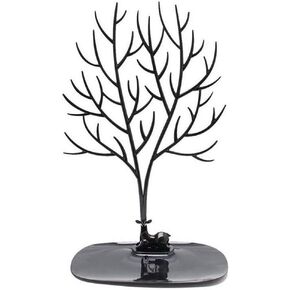 vipolish 1Pcs Jewelry Tree Stand Organizer Jewelry Display Tray Sika Deer Tree Jewellery Holder Hanger for Necklaces Bracelet Earrings Birthday Gifts Jewellery Stand Rack Storage (L, Black)