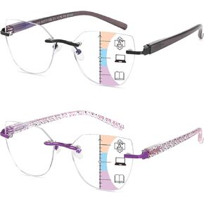 Progressive Reading Glasses For Women Oversized Bifocal No Line Multifocus Readers Fashion Multifocal Eyeglasses