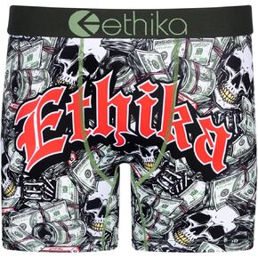 Ethika Mens MID Boxer Brief | Cash Rules (GRR, Small)