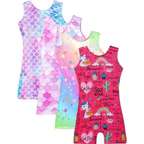 Nymphperi Bundle of Hotpink Blue Girls Gymnastics Leotards Size 8-9 Years Old