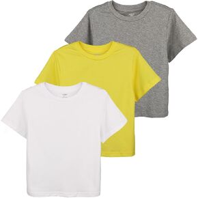 Little Bitty Toddler Boys' Short Sleeve Tees Cotton Casual Graphic Crewneck Summer Top Clothes T-Shirts 3 Pack,2-14Yrs
