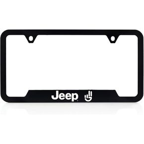 Jeep Wave License Plate Frame Quantity 1 Included (White Plastic)