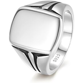 خاتم اسم قابل للتخصيص للرجال مطلي بالذهب عيار 14 قيراط | خاتم رجالي من الفضة الإسترليني عيار 925 خاتم خطوبة مربع كلاسيكي خاتم زفاف للرجال مصقول بلمسة نهائية عرض الفرقة 10 مم مقاس 7-12 in Kuwait