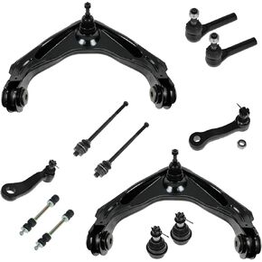 TRQ Front Steering & Suspension Kit Ball Joint Control Arm with Ball Joint Idler Arm Pitman Arm Sway Bar Stabilizer Link Tie Rod Compatible with Chevrolet GMC Hummer