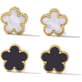 Clover Earrings for Women Stainless Steel Hypoallergenic Clover Stud Earrings